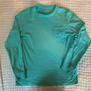 Kids’ Vineyard Vines Teal Long Sleeve Shirt size M